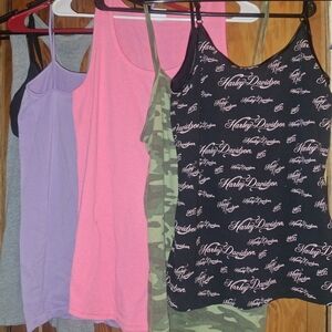 Harley-Davidson Black Tank Top with Pink Script Logo & 5 Tank Tops
